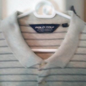 Polo Golf RALPH LAUREN Men, Tan/Grey with white stripes, Dark Grey polo horse..